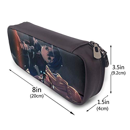 Sword Art Online - Estuche de piel con cremallera resistente para artículos de papelería y otros suministros escolares