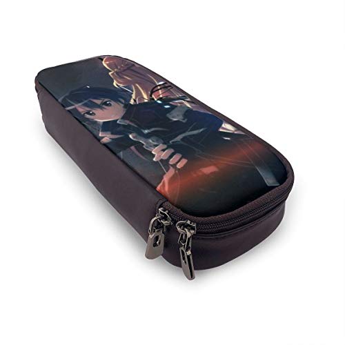Sword Art Online - Estuche de piel con cremallera resistente para artículos de papelería y otros suministros escolares