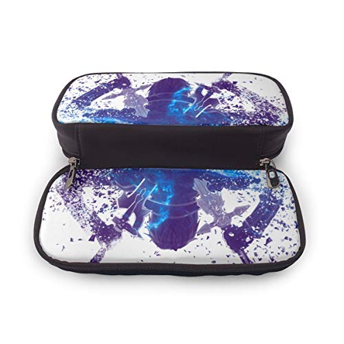 Sword Art Online - Estuche de piel con cremallera resistente para artículos de papelería y otros suministros escolares