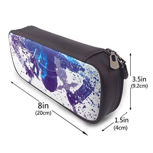 Sword Art Online - Estuche de piel con cremallera resistente para artículos de papelería y otros suministros escolares
