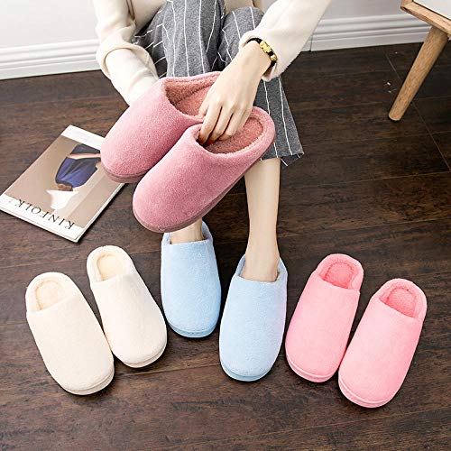 SWX-FlipFlop Zapatillas de algodón cálidas para el hogar Pareja Simple hogar Grueso Interior cálido para Hombres marrón 44/45 (Adecuado para 43/44 pies)