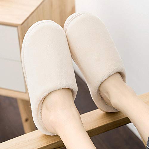 SWX-FlipFlop Zapatillas de algodón cálidas para el hogar Pareja Simple hogar Grueso Interior cálido para Hombres marrón 44/45 (Adecuado para 43/44 pies)