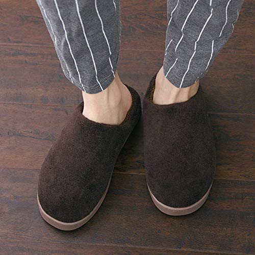 SWX-FlipFlop Zapatillas de algodón cálidas para el hogar Pareja Simple hogar Grueso Interior cálido para Hombres marrón 44/45 (Adecuado para 43/44 pies)