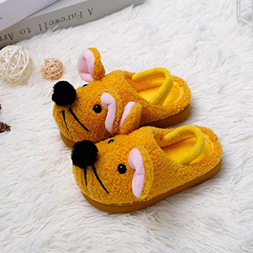 SWX-FlipFlop Zapatillas de algodón de Dibujos Animados para Interiores cálidos para niños Modelos de otoño e Invierno con cinturón Antideslizante con elástico Infantil Gris 18 19