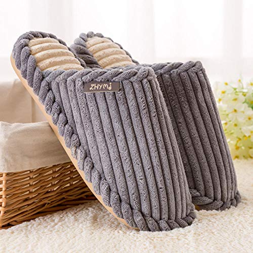 SWX-FlipFlop Zapatillas de algodón de Invierno Zapatillas de algodón de Invierno Zapatillas de Mujer Embarazada hogar hogar Pareja cálida Fondo Grueso Gris 46 47