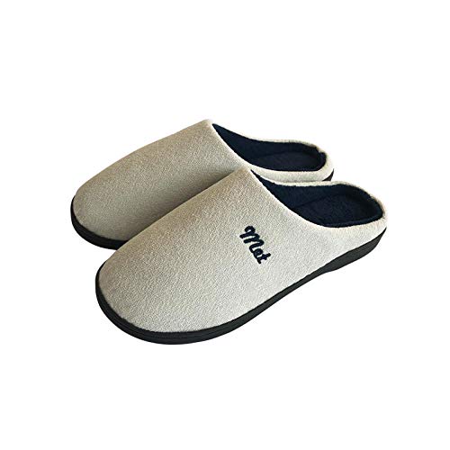 SWX-FlipFlop Zapatillas de casa de algodón de Alta Esponja elástica Zapatos de Interior cálido hogar Azul Amarillo 38/39