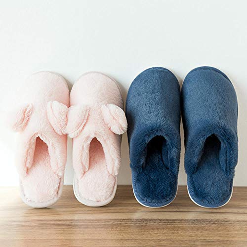 SWX-FlipFlop Zapatillas de casa de algodón Zapatillas de casa de Orejas pequeñas de algodón Zapatillas de Pareja Masculinas Rosa 36/37