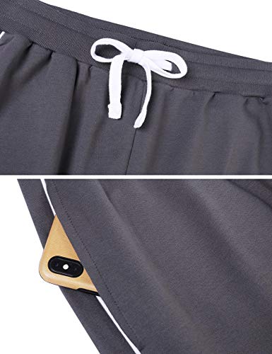 Sykooria Pantalones Largos Deportivos para Hombre Pantalón Chándal de Algodón Cintura Ajustable con Bolsillo y Raya Jogger Fitness Correr Casual