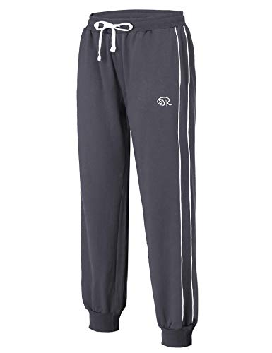 Sykooria Pantalones Largos Deportivos para Hombre Pantalón Chándal de Algodón Cintura Ajustable con Bolsillo y Raya Jogger Fitness Correr Casual