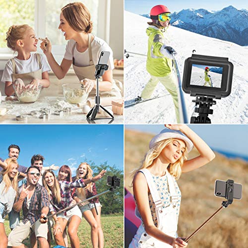 SYOSIN Palo Selfie Trípode con Control Remoto Bluetooth, 4 en 1 Monópode Extensible Selfie Stick Bolsillo Inalámbrico 360° Rotación para GoPro/Mini Cámara, iPhone Android Samsung Huawei y etc.