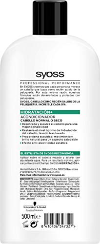 Syoss Acondicionador Hidratación+, 500 ml, Pack de 1