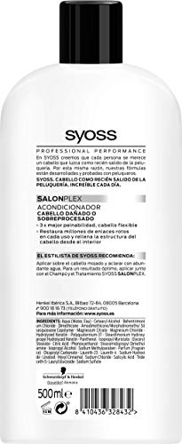 Syoss Champú 500 ml + Acondicionador Salon Plex 500 ml, Pack de 1