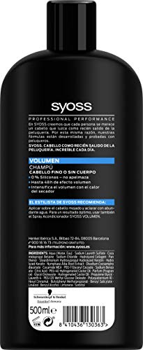 Syoss Champú para Volumen, 0% Siliconas - 500ml