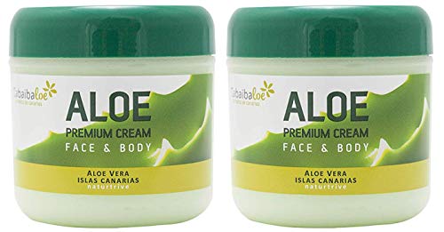 Tabaibaloe Premium Crema de Aloe Vera para cara y cuerpo 300 ml x 2 unidades