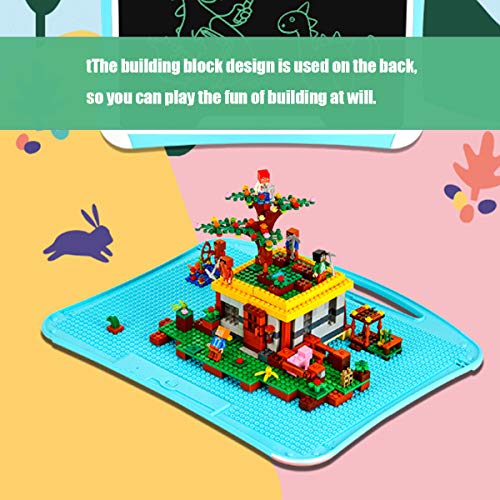 Tablero De Escritura LCD De Dibujo De 20 Pulgadas, Pizarra Borrable, Adecuado para Niños Mayores De 2 Años, Cuaderno Diario, Uso De Oficina En El Hogar. (Azul Rosado),Azul