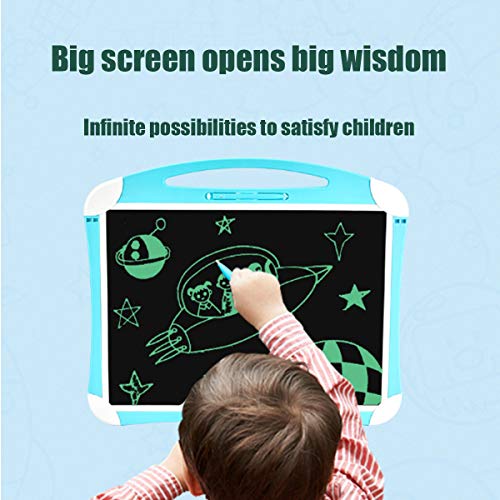 Tablero De Escritura LCD De Dibujo De 20 Pulgadas, Pizarra Borrable, Adecuado para Niños Mayores De 2 Años, Cuaderno Diario, Uso De Oficina En El Hogar. (Azul Rosado),Azul