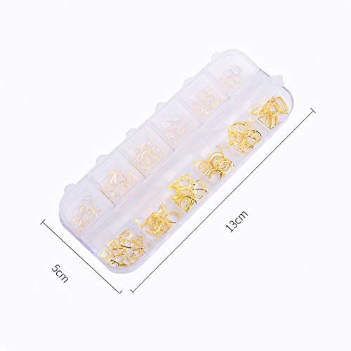 tachuelas de uñas artísticas, tachuelas para uñas de Oro Rosa Nail Hollow Sticker Nail Art DIY Geometry Circle decoration manicura Decor manicura La decoración del Arte del clavo de navidad Rose Gold