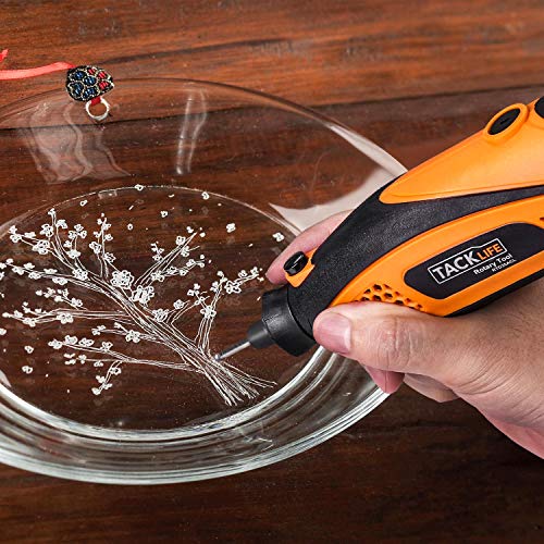 TACKLIFE Mini Amoladora Eléctrica Advanced Professional Kit de Herramientas Rotatorias Multifunción con 80 Accesorios y 4 Archivos Adjuntos, Velocidad Variable para DIY, Artesanías