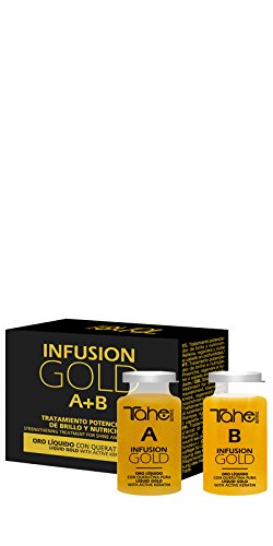 Tahe 12073151- Infusion Gold Tratamiento Capilar Potenciador de Brillo y Nutrición con Oro Líquido y Keratina Pura, 2 x 10 ml