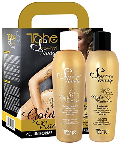 Tahe Sensations Body Gold Radiance Pack Peeling Corporal Unificador 200 ml + Oro Líquido Iluminador 200 ml