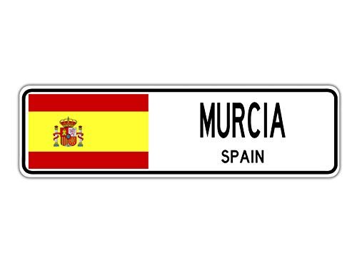 TammieLove Murcia, Spain Street Sign Bandera de España para la Ciudad del país, para la Pared, para Regalo, 4 x 16 Pulgadas