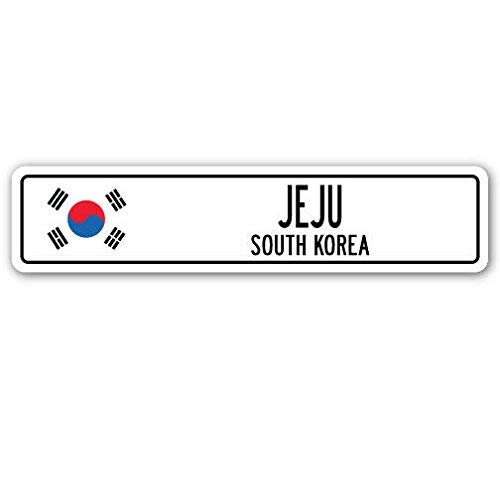 TammieLove - Señal de calle de aluminio, diseño de Jeju de Corea del Sur, para la calle, de la ciudad, el país y la calle, de 4 x 16 pulgadas