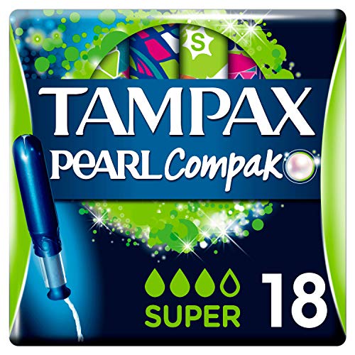 Tampax Compak Pearl Super Con Aplicador, Tampón Comodo, Protección Y Discreción, 16 Unidades