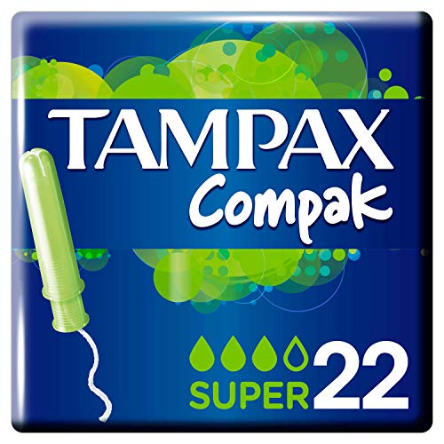 Tampax Compak Super Tampones Con Aplicador, Protección Antimanchas Y Discreción, Limpieza - 22 Unidades