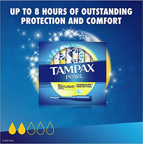 Tampax Pearl Plastic, Super Absorbency, Unscented Tampons 18 Count by Tampax