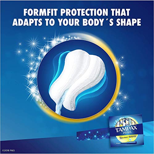 Tampax Pearl Plastic, Super Absorbency, Unscented Tampons 18 Count by Tampax