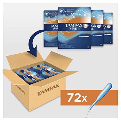 Tampax Pearl Super Plus Aplicador tampones, 4 unidades, 18-count