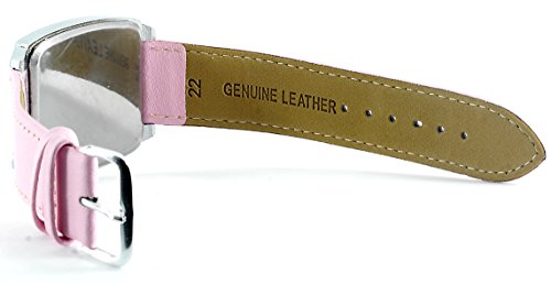 taport® España Mallorca isla cuarzo cuadrado Watch Color Rosa Real piel banda + libre batería de repuesto + libre bolsa de regalo