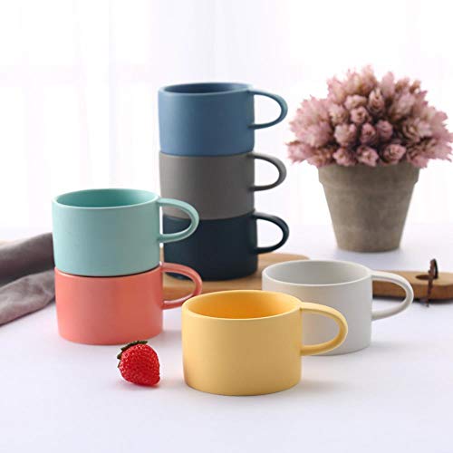 Taza De Viaje Taza De Cafe Mug  Breve Color Taza De Café Amante Leche Taza Nespresso Tazas Para Cafe Vaso De Té Helado De Cerámica Barato Tasse Cafe Al Por Mayor, Tinta Azul, 200 Ml