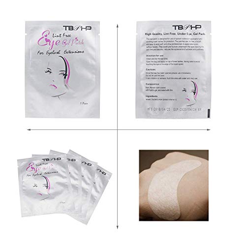 TBPHP 50 Pcs Parches Eye Gel Pads,pestañas Lash Extension Pads Sin pelusa Under Eye Gel Parches Beauty Tool para Pro Salon Extensión individual de pestañas