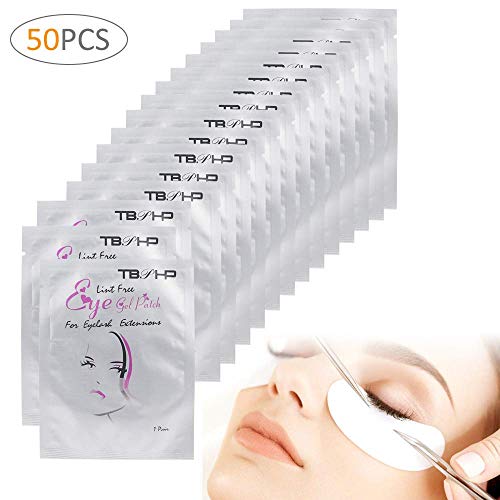 TBPHP 50 Pcs Parches Eye Gel Pads,pestañas Lash Extension Pads Sin pelusa Under Eye Gel Parches Beauty Tool para Pro Salon Extensión individual de pestañas