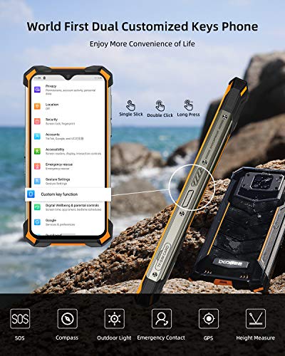 Telefono Móvil Libre, DOOGEE S88 Pro Android 10 Smartphone 4G, Batería 10000mAh 6GB + 128GB, Cámara Triples 21MP+Cámara Frontal 16MP, 6.3 FHD+Pulgada IP68/IP69K Móvil Resistente, LED/NFC/GPS, Naranja
