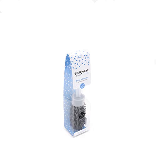 Termix Cepillo de pelo C·Ramic redondo Ø28 mm transparente- Con tecnología cerámica que aporta un brillo extra al cabello y evita el encrespamiento. Disponible en 8 diámetros y en formato Pack, Blanco