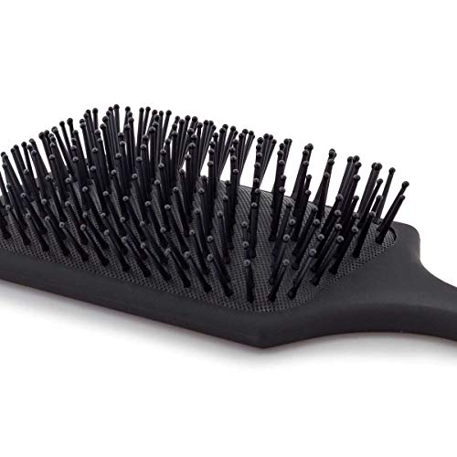 Termix Cepillo de pelo neumático para desenredar, color negro, con mango antideslizante y fibras gruesas y resistentes