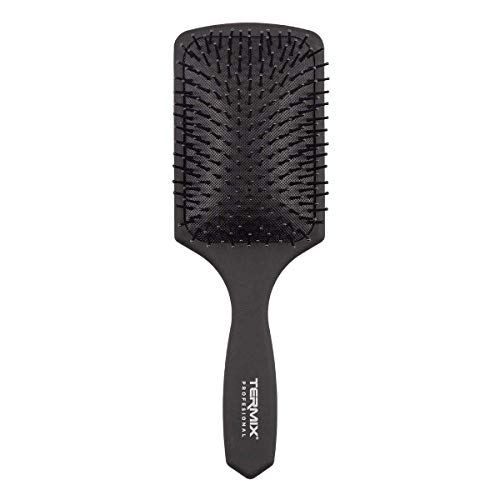 Termix Cepillo de pelo neumático para desenredar, color negro, con mango antideslizante y fibras gruesas y resistentes