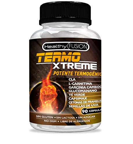 Termogénico con acción quemagrasas adelgazante | Garcinia cambogia + l-carnitina + CLA + glucomanano + té verde | Estimula el metabolismo, reduce el apetito y mejora tus entrenamientos | 90 cápsulas