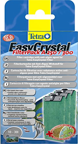 Tetra EasyCrystal Filter A250/300 Cartucho de filtro con anti-algae agente algostop, 10-30L, Pack de 3
