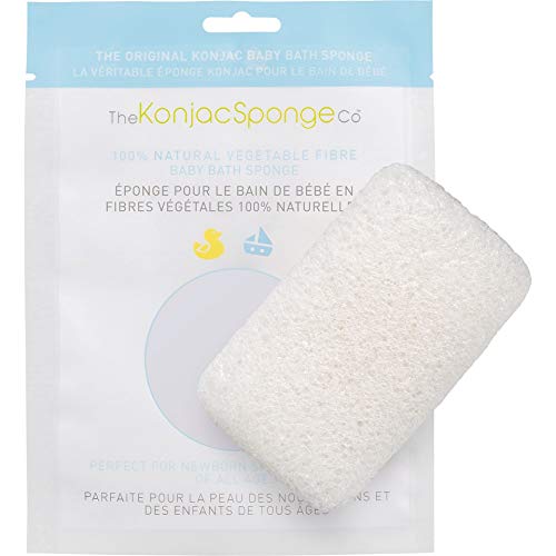 The Konjac Sponge Co Baby Bath Sponge - Esponja Konjac Corporal para Bebé, Color Blanco