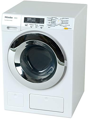 Theo Klein 6941 Lavadora Miele, Cuatro programas de lavado y sonido, Funcionamiento con y sin agua, a partir de 3 años, 18,5 cm x 26 cm x 18 cm
