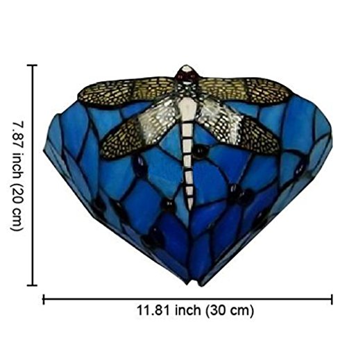 Tiffany aplique de pared E27 Lámpara de pared moderna cabecera cristal de vidrio Colorfull Libélula de diseño interior decorativa iluminación para pasillo del dormitorio de la lámpara de los niños