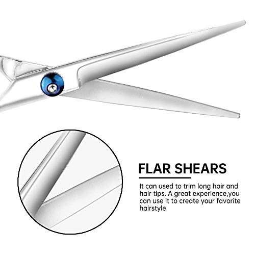 Tijeras De Peluqueria,Tijeras Para Cortar el Cabello,Set de Tijeras de Peluquero Inoxidable,Adelgazamiento,Texturización, Salón o Uso Doméstico con Estuche de Almacenamiento Negro