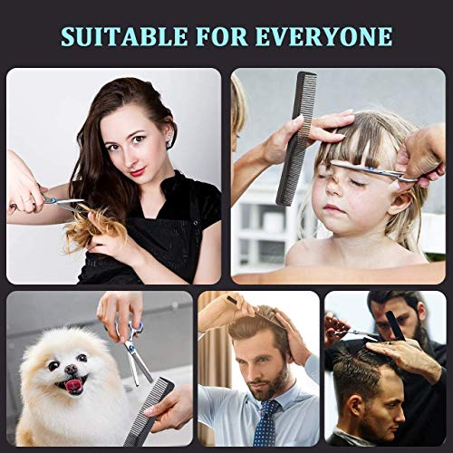 Tijeras De Peluqueria,Tijeras Para Cortar el Cabello,Set de Tijeras de Peluquero Inoxidable,Adelgazamiento,Texturización, Salón o Uso Doméstico con Estuche de Almacenamiento Negro