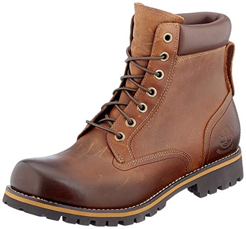 Timberland Rugged 6 Inch Plain Toe Waterproof, Botas Hombre, Marrón (MD Brown Full Grain), 42 EU