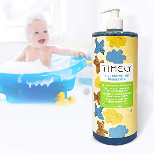 Timely - Gel de ducha hidratante con aroma a chicle para niños