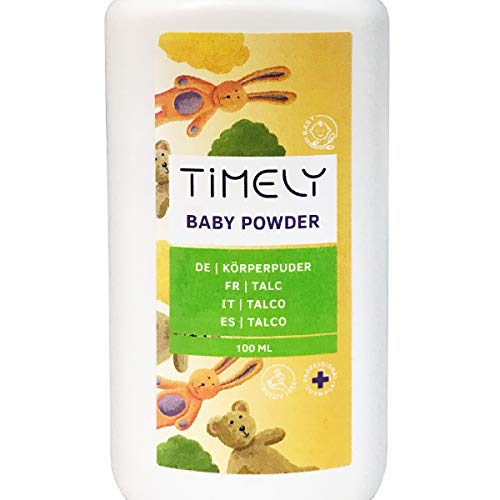 Timely - Polvos de talco para las irritaciones y la sudoración, 100 g