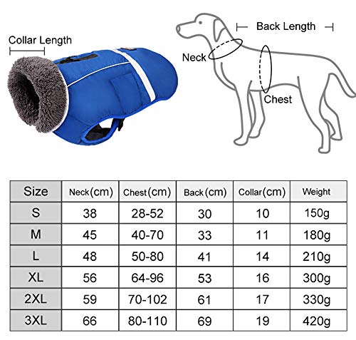 Tineer Impermeable Perro de Invierno Espesar Chaleco de la Chaqueta Cálido Traje de la Chaqueta de la Mascota con Arnés Agujero para Perros Pequeños Medianos Grandes (L, Tinto)